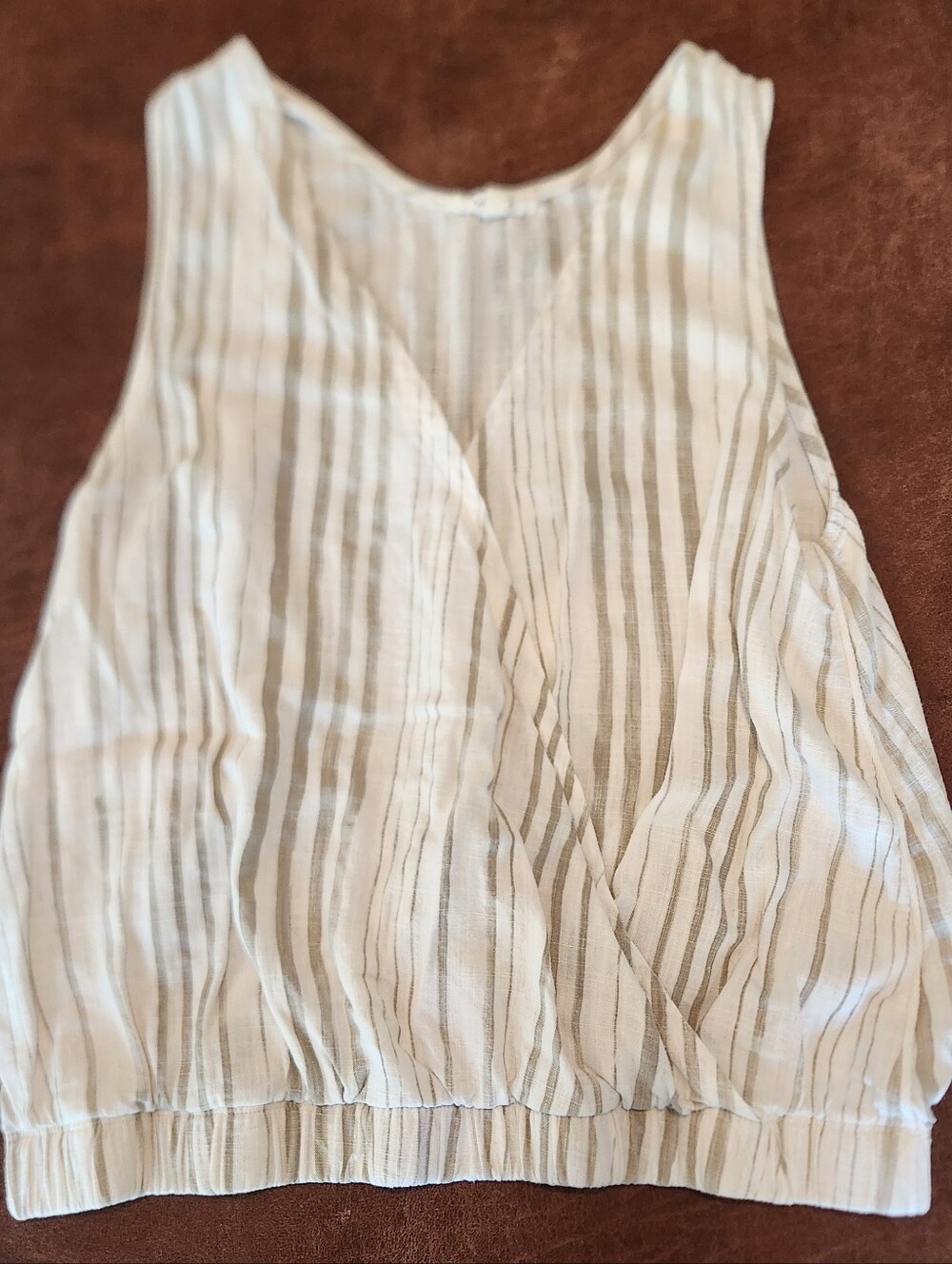 Splendid Women’s Cream Striped Faux Wrap-Front Tank Top
